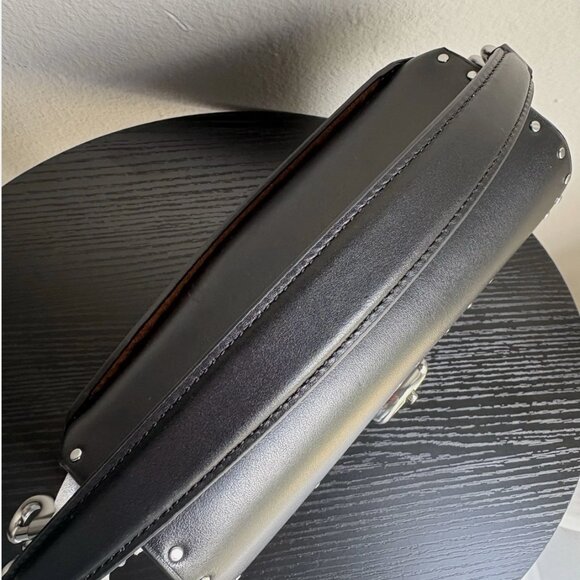 Coach Cassie 19 with Rivets Smooth Black Leather, Bonus Hang Tag - Picture 12 of 16